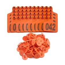 100PCS Cattle Ear Tags Numbered 001-100 Plastic Livestock Animal Ear Tag for