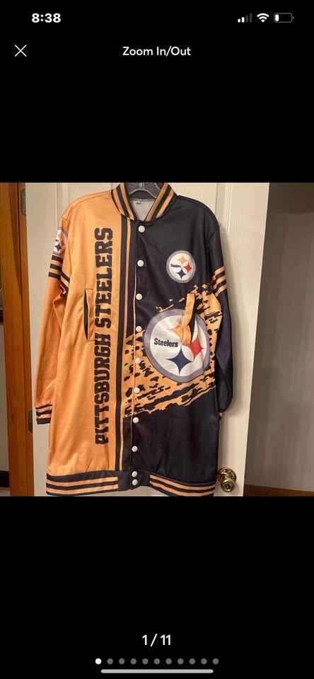 Pittsburgh Steelers Mujer Chaqueta Vestido XXL Dorado Negro Foto 2 de 4