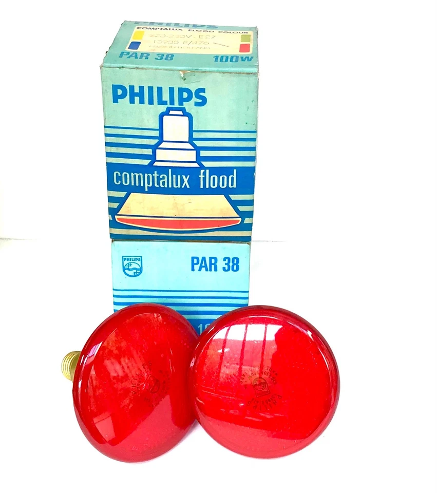 2 PAR 38 lampes Philips Flood rouge disco effets lumières - Photo 1/1
