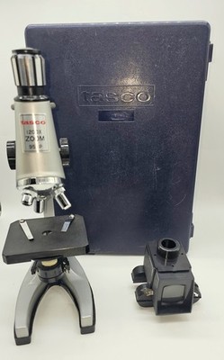 Vintage Tasco 1200x Zoom Microscope 951P Case Accessories As-Is Storage Pull