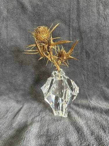 Steuben Glass Thistle Rock Gold Vermeil James Houston 1967