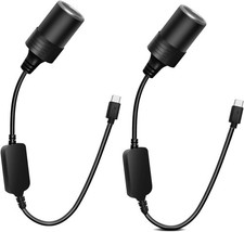 12V/3A 36W Max USB C to 12V Cigarette Lighter Adapter, DC 5V to 12V Step Up, Typ