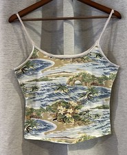 Vintage Y2K Palm Tree Hawaiian Beach Camisole Size Medium