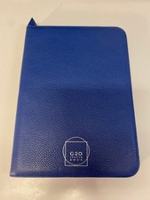 Porta blocco A4 o documenti con zip Fabriano in pelle blu