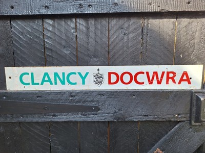Gebrauchtes 2 Fuß Stahlhersteller Namensschild Schild Plakette CLANCY DOCWRA KOSTENLOSER UK-VERSAND 