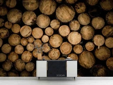 3D Logs Wood Wall Murals Wallpaper Murals Wall Sticker 2