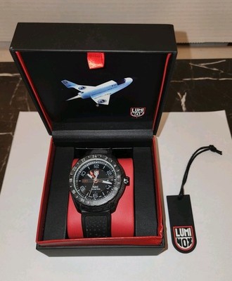 Luminox SXC Aerospace GMT 46mm Men's Quartz Watch Carbon Black Dial NEW BATTERY