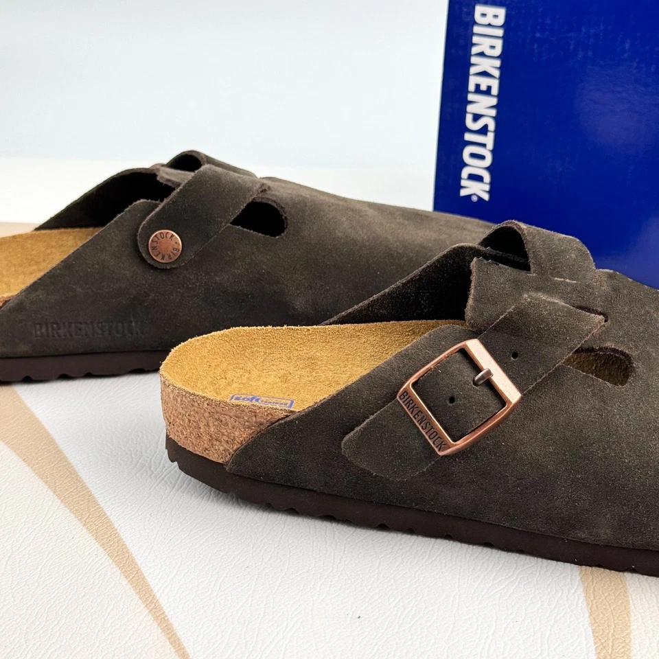 Birkenstock Boston Mocha Suede Soft Footbed Casual Shoes Women's/Men's - Image 4 of 4