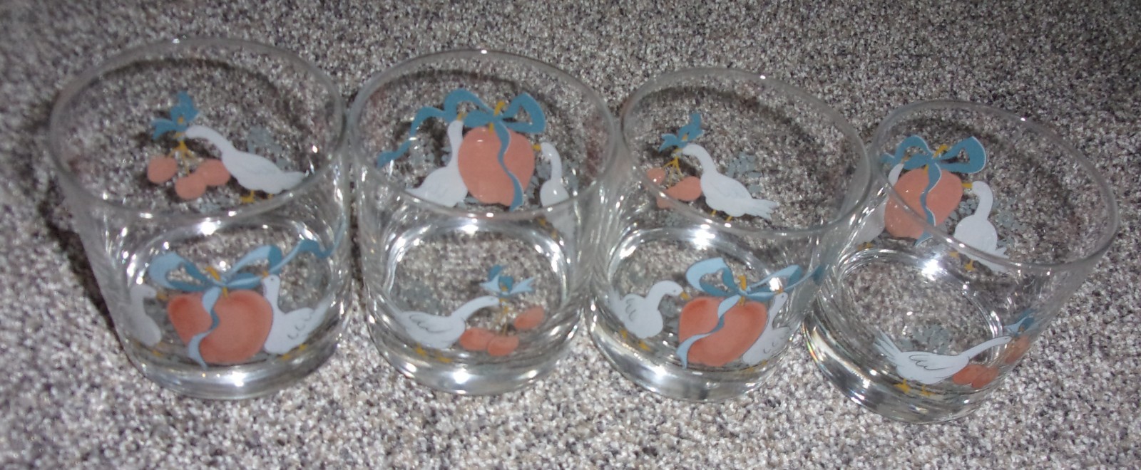 4 International China Marmalade Geese Rock Glasses