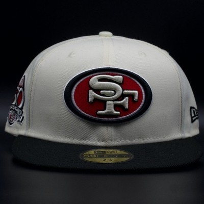 San Francisco 49ers Off White and Black 60 Seasons Grey Brim Size 7 1/4
