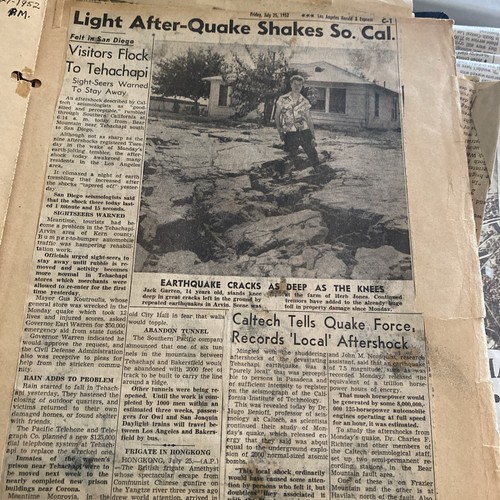 HISTORY California Earthquake 1952 L.A. Times San Francisco Scrapbook UCLA USC - Picture 17 of 24