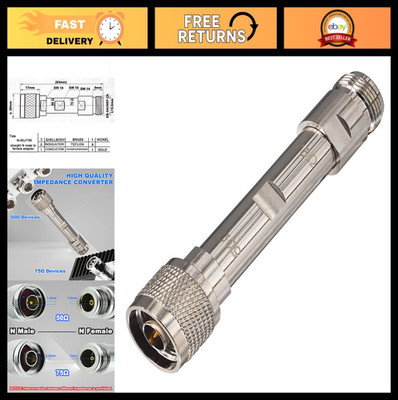 N Type Male to Female 50 Ohm to 75 Ohm RF Coaxial Impedance Converter Adapter