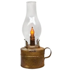 New PRIMITIVE RUSTY LANTERN LAMP TIMER TAPER Rustic Barn Battery Operated 10"