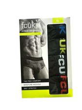 Men's 4 Pack Hip Briefs fcuk Choose size Tag Free, Moisture Wicking XL NIB