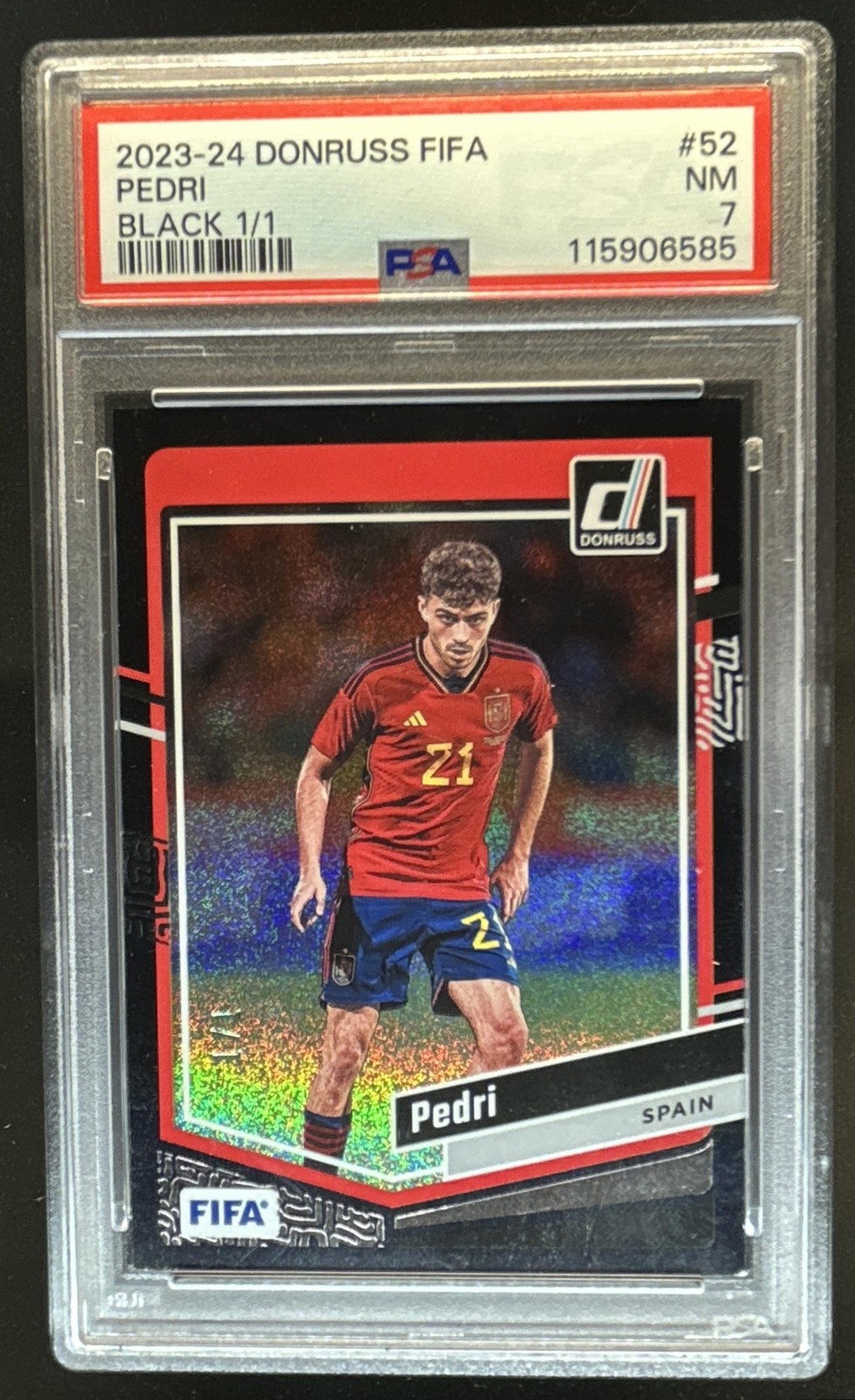 2023-24 Panini Donruss Pedri Black #1/1 Spain PSA 7