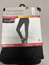 ClimateRight by Cuddl Duds Black Thermal Guard Base Layer Leggings Women  s XL