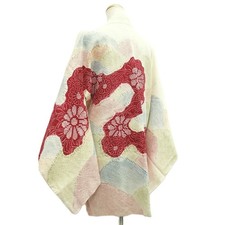 10704D1 Silk Japanese Kimono Haori Jacket Full Shibori Chrysanthemum