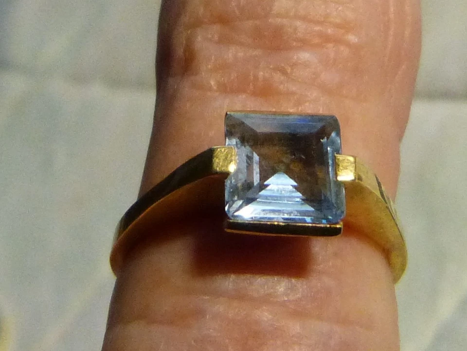 Goldring Aquamarin Ring, 585 Gold, 3,85 g, Ringgröße 56 - Bild 2 von 4