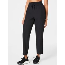 Spanx On the Move Slim Pant Tapared Black Lightweight Athleisure Women's M 3734