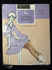Vtg. NOS Cantrece Ultra Sheer Stockings Short Size A 8.5-10 Tealeaf Mesh Knit