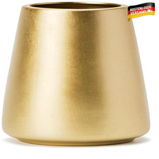 Keramik Vase 15cm hellgold Farbverlauf Deko für Wohnzimmer und Esszimmer