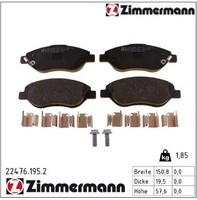 Zimmermann 22476.195.2 Bremsbelagsatz FüR Scheibenbremse Bremsbelagsatz