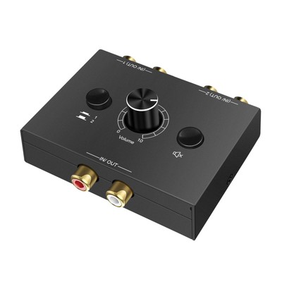 2 x 1/1 x 2 L/R Stereo Audio Switcher RCA Stereo Audio Switch Splitter Box für