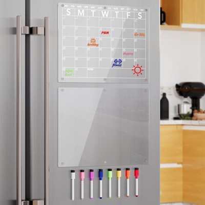 Neatsure Acrylic Magnetic Dry Erase Board Calendar for Fridge, 15''x11'', Clear