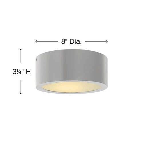 Hinkley Lighting 1665 Luna 8"W Integrated LED Outdoor Flush Mount - Black - Picture 2 of 4