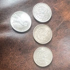 Lot of 4 US Silver Dollars - Morgan & Peace 1923, 1887, 1921 - Silver Coins