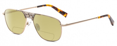 Elton John CONCORDE 3 Unisex Polarized BIFOCAL Sunglass Gold Cheetah Print 56 mm