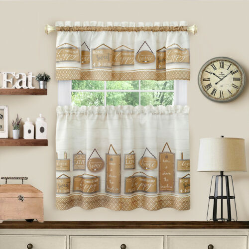 Home~Sweet~Home Country 3 Pc Café Kitchen Curtain Set - Assorted Colors & Sizes - Imagen 4 de 5