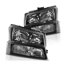 AUTOSAVER88 Headlight Assembly kit Compatible with 2003-2006 Chevy Avalanche ...