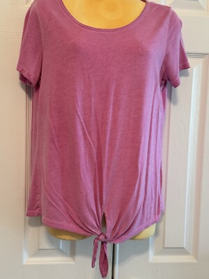 Alya (Francesca s Brand) Top Tie Front Pink Medium Rayon/Polyester