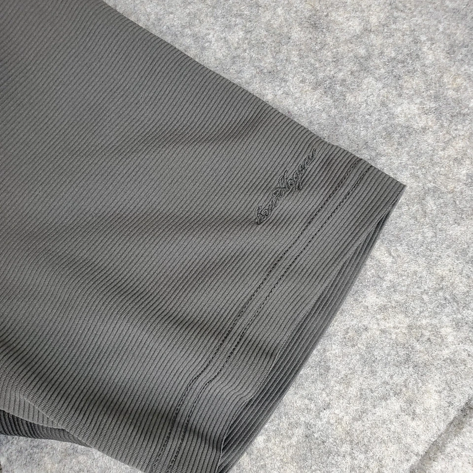 Camisa Ben Hogan Hombre Grande Gris Rayas Henley 1/4 Botón Manga Corta Logo Informal Foto 4 de 4