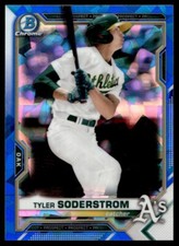 2021 Bowman Chrome Sapphire Tyler Soderstrom G82 Oakland Athletics #BCP-51