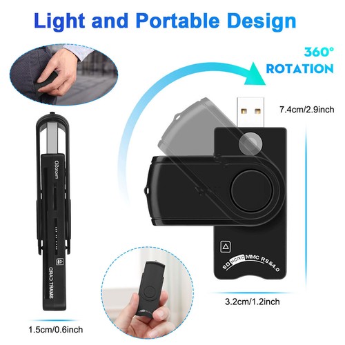 Lecteur de carte USB 3.0 7 en 1 micro TF SD SIM ID adaptateur mémoire pour PC ordinateur portable - Photo 5/9
