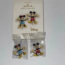 Hallmark Keepsake Set Of 2 Jumping For Joy Mickey and Minnie Christmas Ornament
