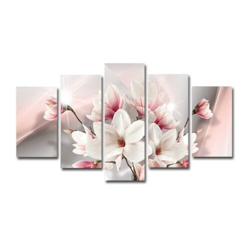 Captivating Unframed Modern Flower Canvas Art Eye Catching Home Decor 5pcs - Picture 1 of 9
