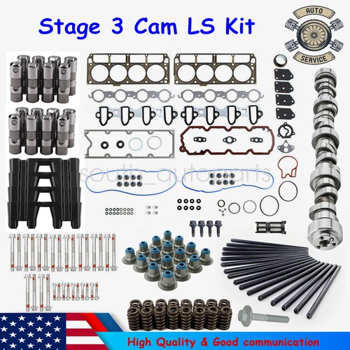 Stage 3 V2 Cam Kit For LS w/Gaskets Lifters Pushrods LS1/LS2/LS6 4.8/5.