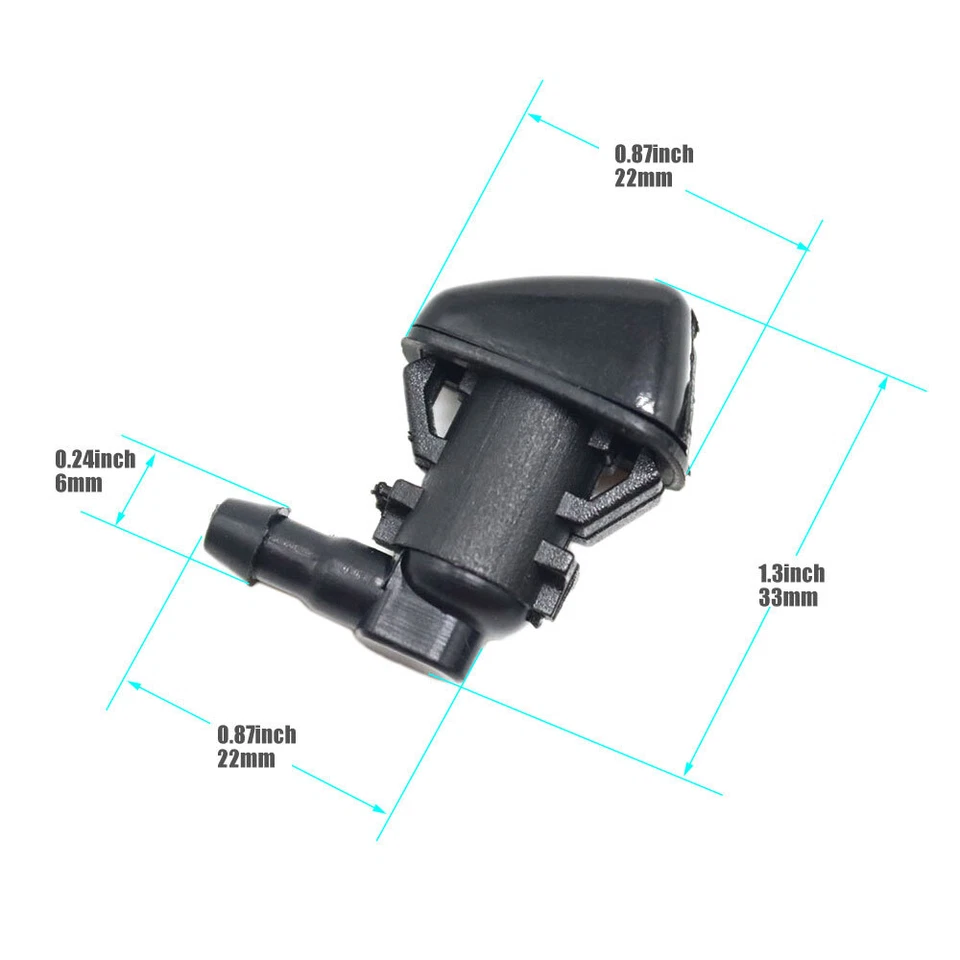 For Jeep Liberty 2008-2012 Pair Windshield Wiper Water Washer Spout Nozzle Jet - Image 2 of 4