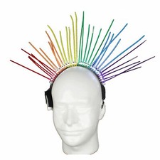Spiked GloHalo  LED Zip Tie Halo Crown Headdress, Rainbow Gay Pride Edition