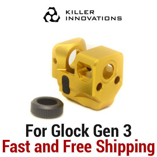 Killer Innovations Compensator/Muzzle Brake for 9mm Gen3 Glock