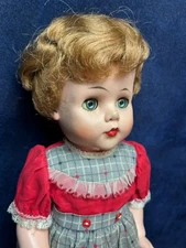 LOVELY Vintage 1950s A.E. Vinyl & Plastic 23" Fashion Walker Type Doll - WORKS!