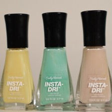Lot of 3 Bottles of Sally Hansen Insta-Dri Nail Color Brand New