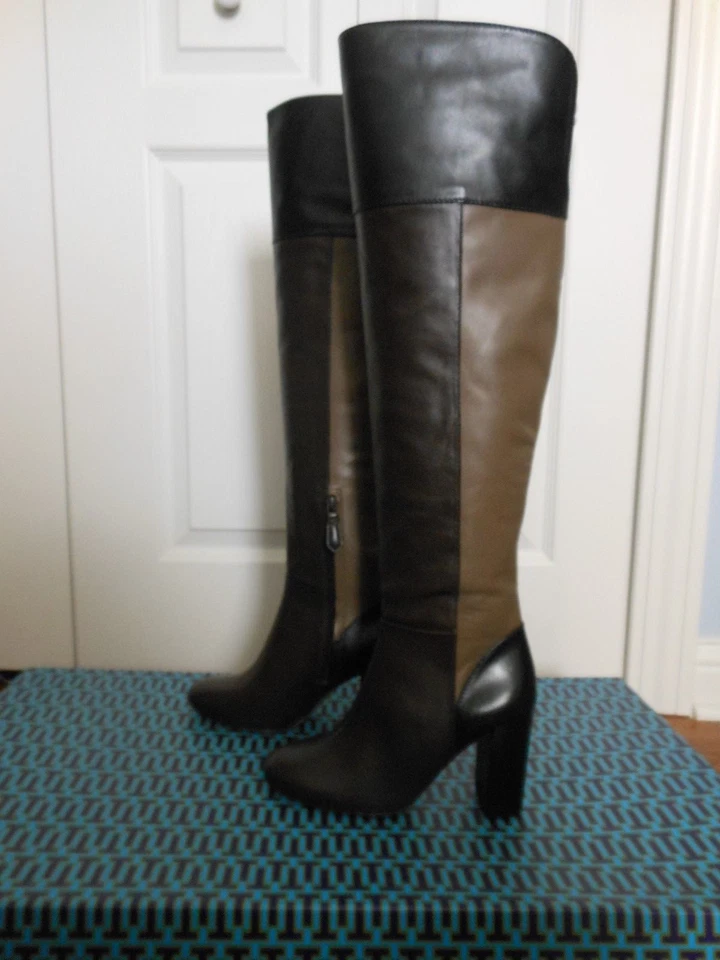 NEW Tory Burch $558 Bowie Over-The-Knee Seamed Panels Leather Boots, Size 6 - Image 2 of 4