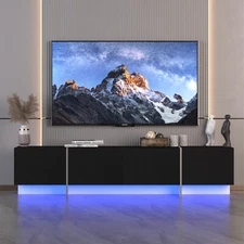 LED TV Stand Entertainment Center TV Media Console Table for TV up to 75'' Black