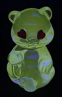 Fenton Crystal Sitting Bear with Heart in Eyes Red Hot Lovers 1989 GLOWS