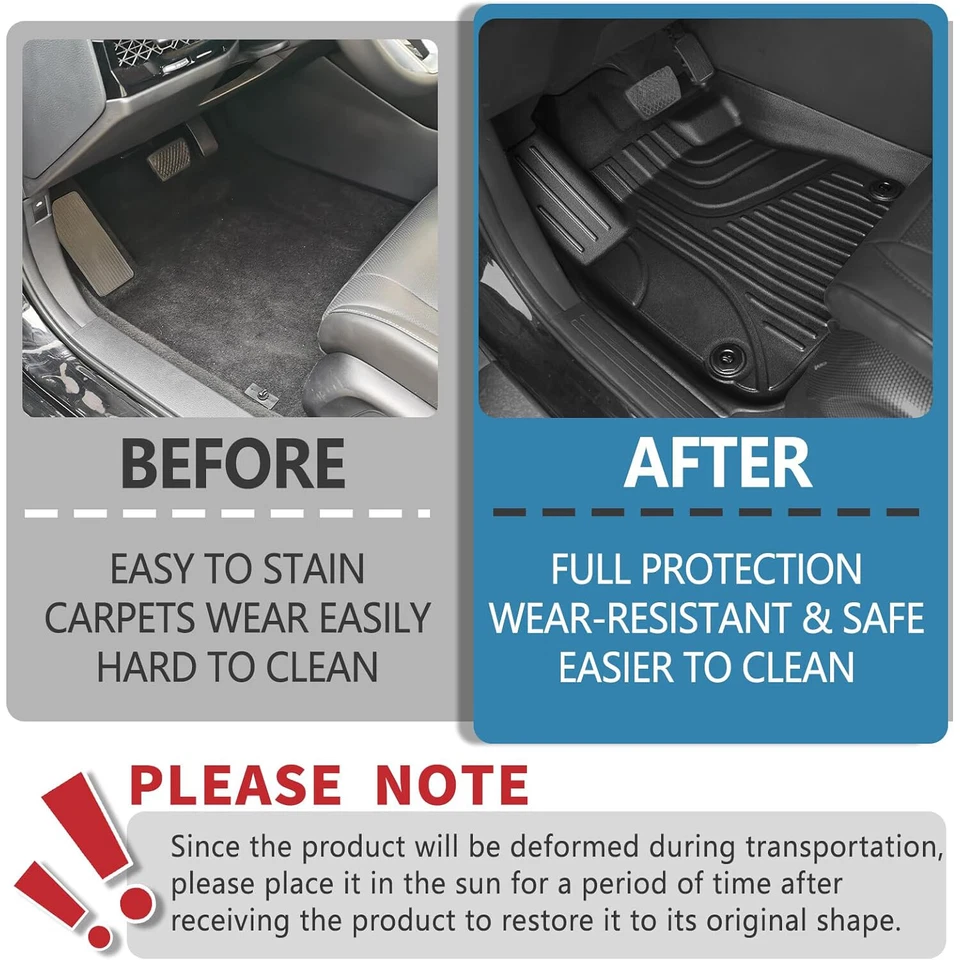 Car Floor Mats TPE Liners Carpets All Weather For Mitsubishi Outlander 2011-2021 Foto 4 de 4