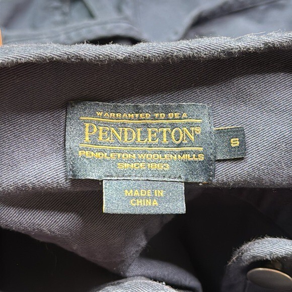 Pendleton Navy Blue Button Crop Jacket Size Small - image 7